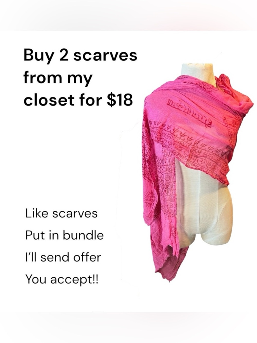 Pink Printed Lightweight Women's Scarf